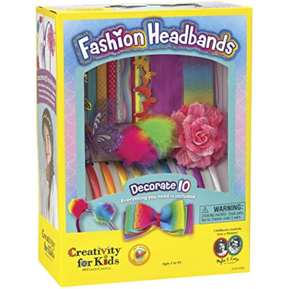 Creativity for Kids Fashion Headbands Craft Kit, Makes 10 Unique Hair Accessories (Packaging May Vary)