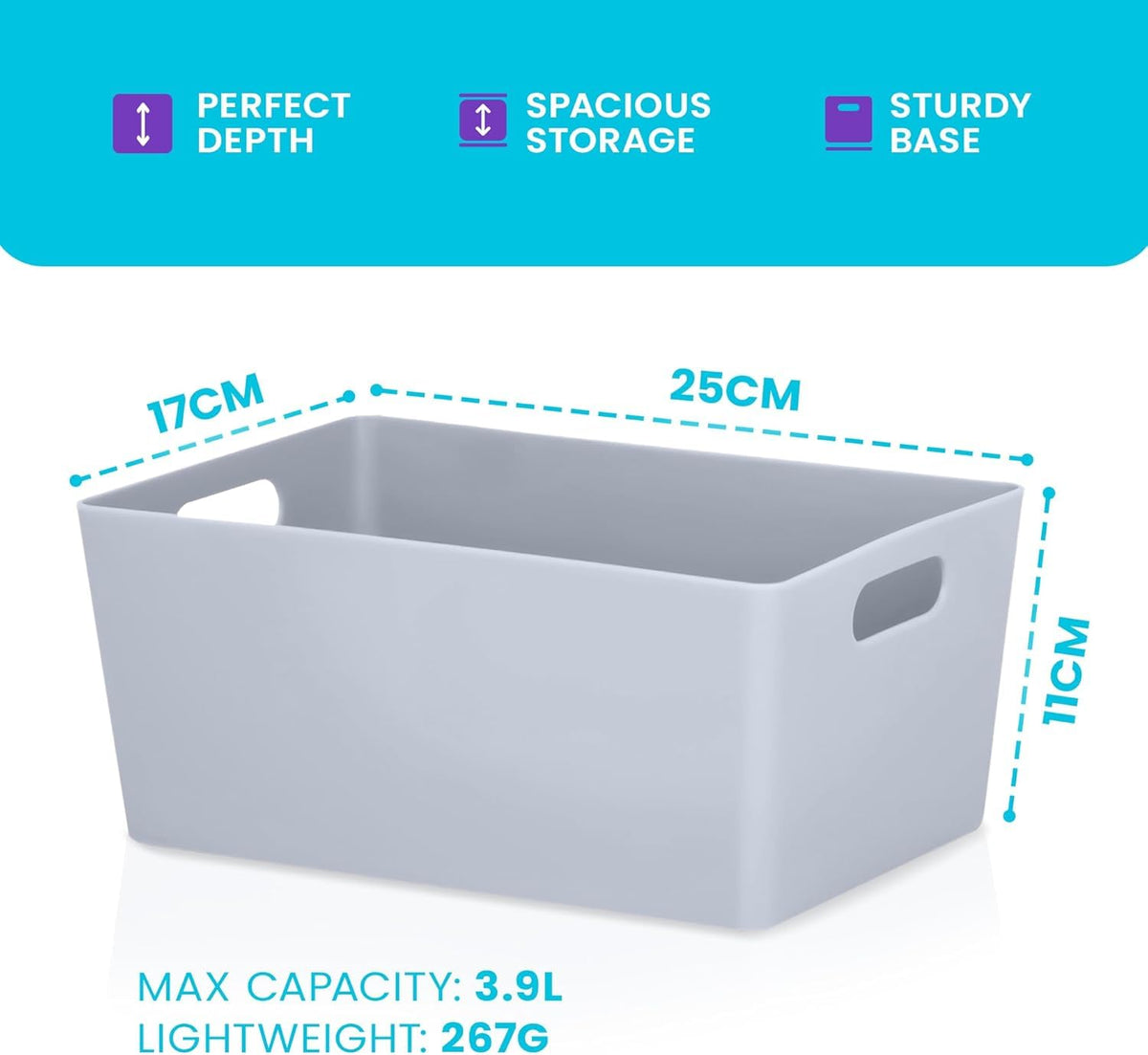 Niftii Storage Boxes | Kitchen Storage & Organisation Baskets 5-Pack 3.9L