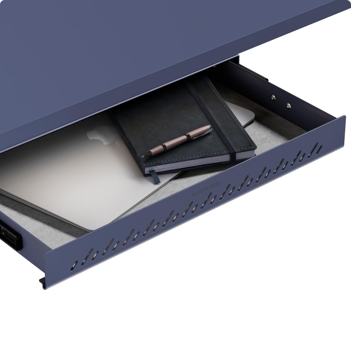 Desktronic Desk Drawer, Hidden Desk Organizer, Under-Desk Storage Drawer, Easy Installation, Space-Saving, Large Capacity, Metal