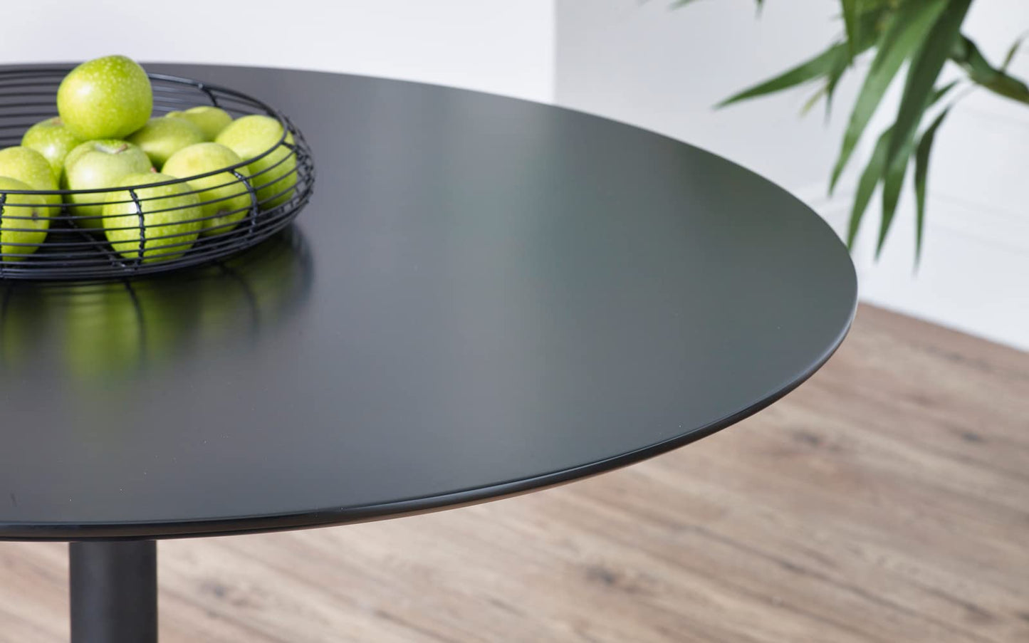 Julian Bowen Nero 100cm Round Table for 4, Black - H75 x W100 x D100cm