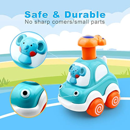 Love&Mini Baby Toy Cars for 1+ Year Old Boy Toddler Toys Age 18M+, 1 2 3 Years Old Boy Gifts Animal Cartoon Press and Go Cars for Toddlers 2-5 Birthday Toys