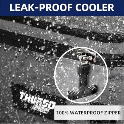 THURSO SURF Soft Cooler 24 Can Portable Ice Cooler Bag — 48 hr Insulation Leakproof & Airtight Waterproof Zipper Floating Beach Cooler for Travel Camping Kayak Paddleboard