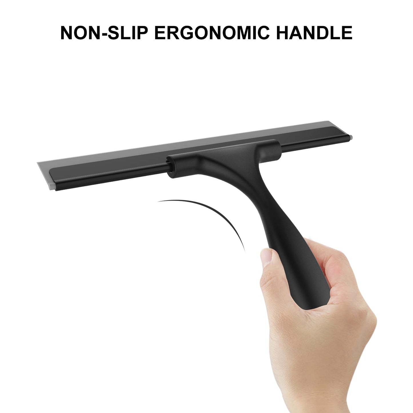SetSail Shower Squeegee for Glass Doors, 25cm, Black