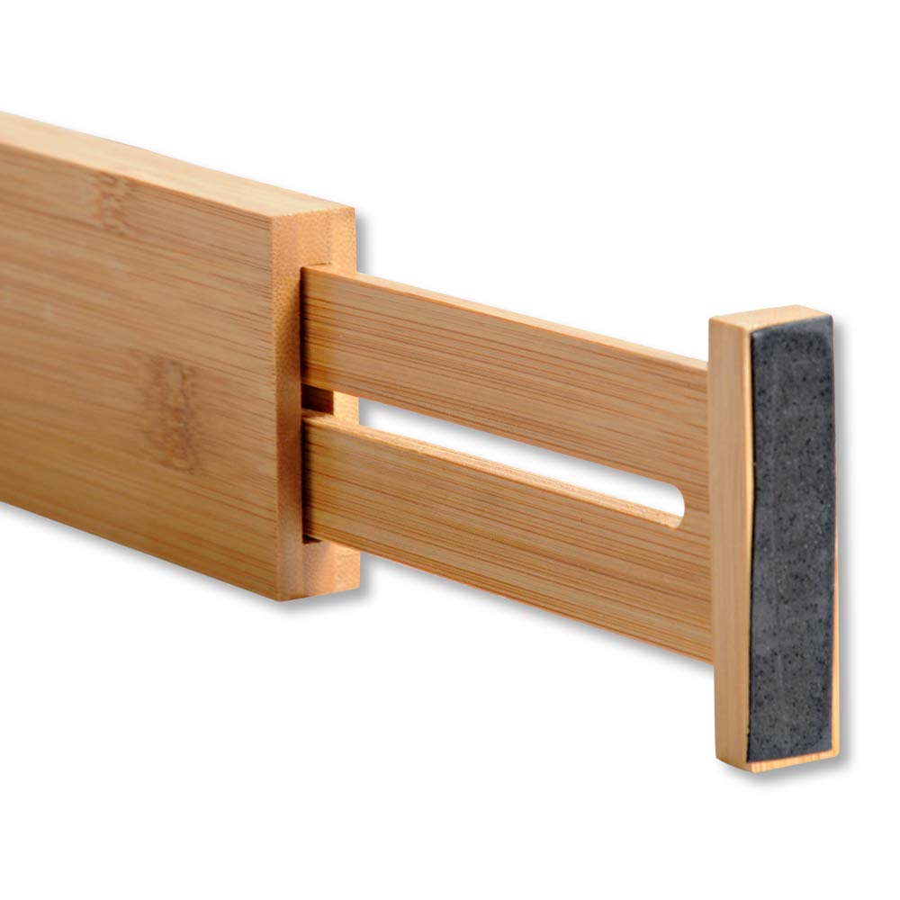 KESPER 1707413 Schubladentrenner, 4er Pack, Länge einstellbar von 44 bis 56.3 cm, Braun
