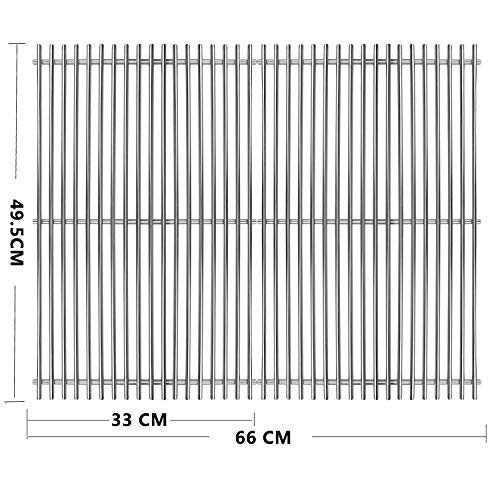 GFTIME 49.5cm x 33cm Cooking Grate 7524 7528 for Weber Genesis E/S-310/320/330, EP-310/320/330 (2007-2016), DOESN'T fit Genesis II/LX E310/340