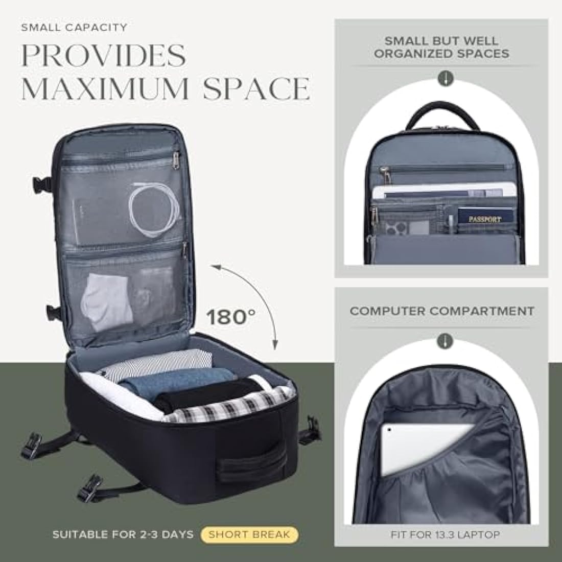 Cabin Bags 40x20x25 for Ryanair Underseat Carry-ons Bag Hand Luggage Bag Travel Backpack Cabin Size 20L