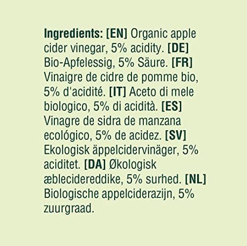 Eat Wholesome Organic Apple Cider Vinegar, 5L - Raw, Unpasteurised, Unfiltered, Award-Winning, With The Mother, Vegan
