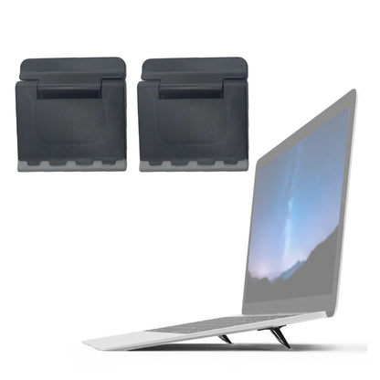 MICREEN 2PCS Portable Computer Keyboard Riser, Invisible Plastic Keyboard Feet, Mini Laptop Tilt Stand for Desk Black