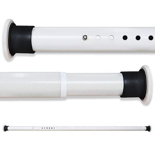 Extendable Shower Curtain Rod No Drilling Telescopic Curtain Poles Wardrobe Clothes Rail Carbon Steel 260-310CM White Adjustable Spring Tension Rod