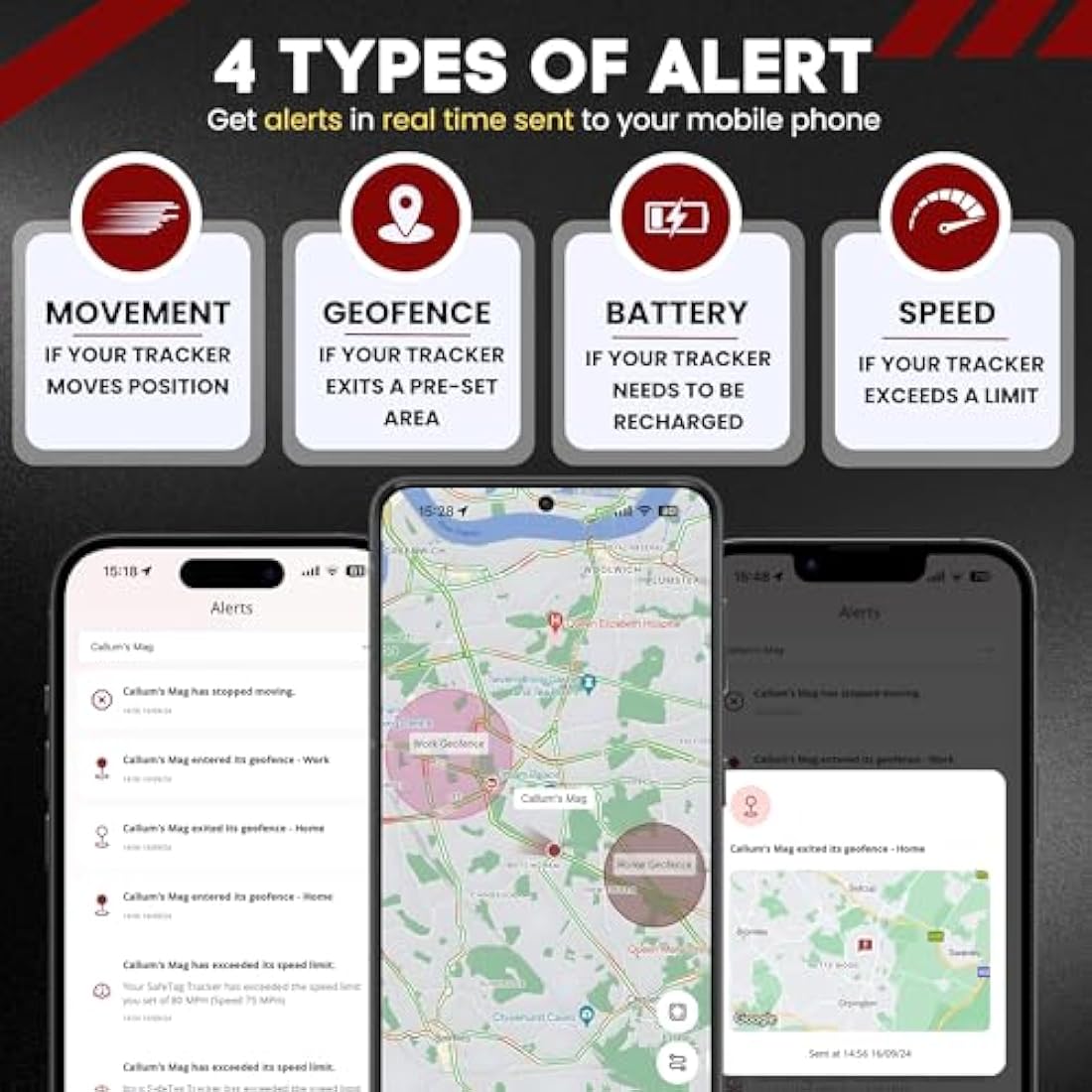 SafeTag Mag 4G – Rechargeable Magnetic 4G LTE GPS Tracker, Car, Van, Motorbike, Caravan, etc. 34-195 Countries, 90 Day Standby, Real Time Tracking and Alerts, 7 Day Free Trial+SIM Included, UK Company