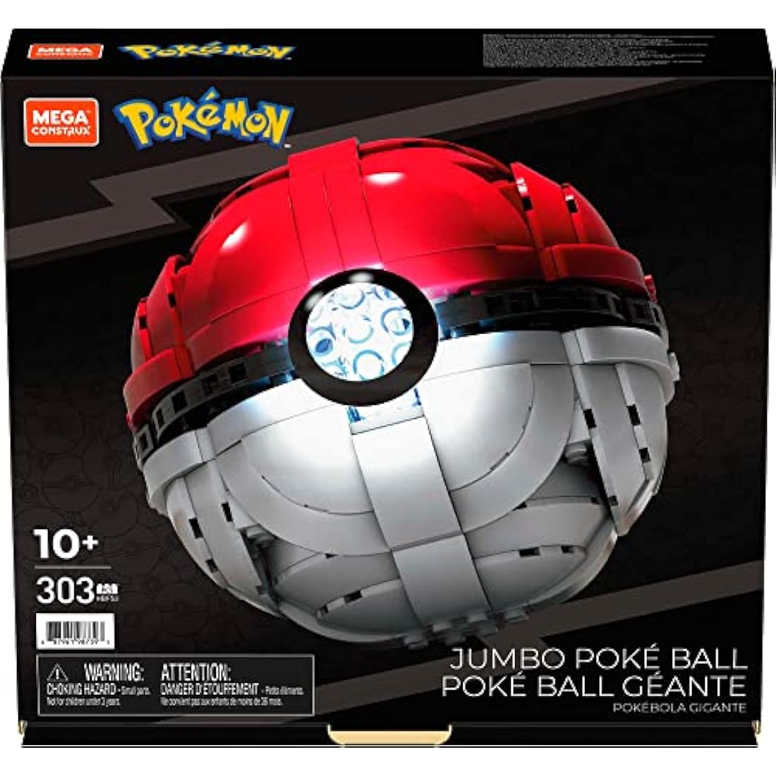 MEGA Pokémon Toy Building Set 5-inch Build and Display Jumbo Poké Ball Collectibe, Lights Up, HBF53
