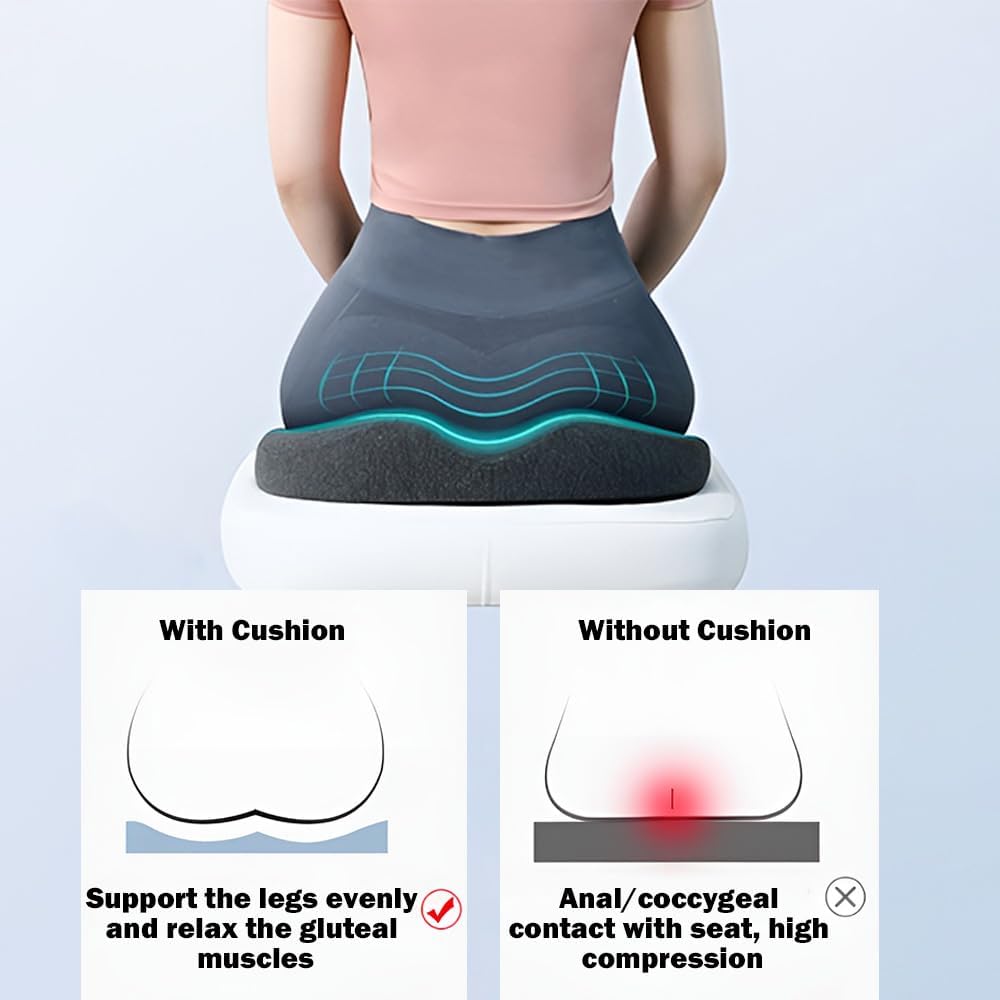 Accmuzzy Donut Cushion,Doughnut Sciatica Hemorrhoid Orthopedic Coccyx Cushion for Pressure Relief,Tailbone Pain,Memory Foam Ring Seat Cushions for