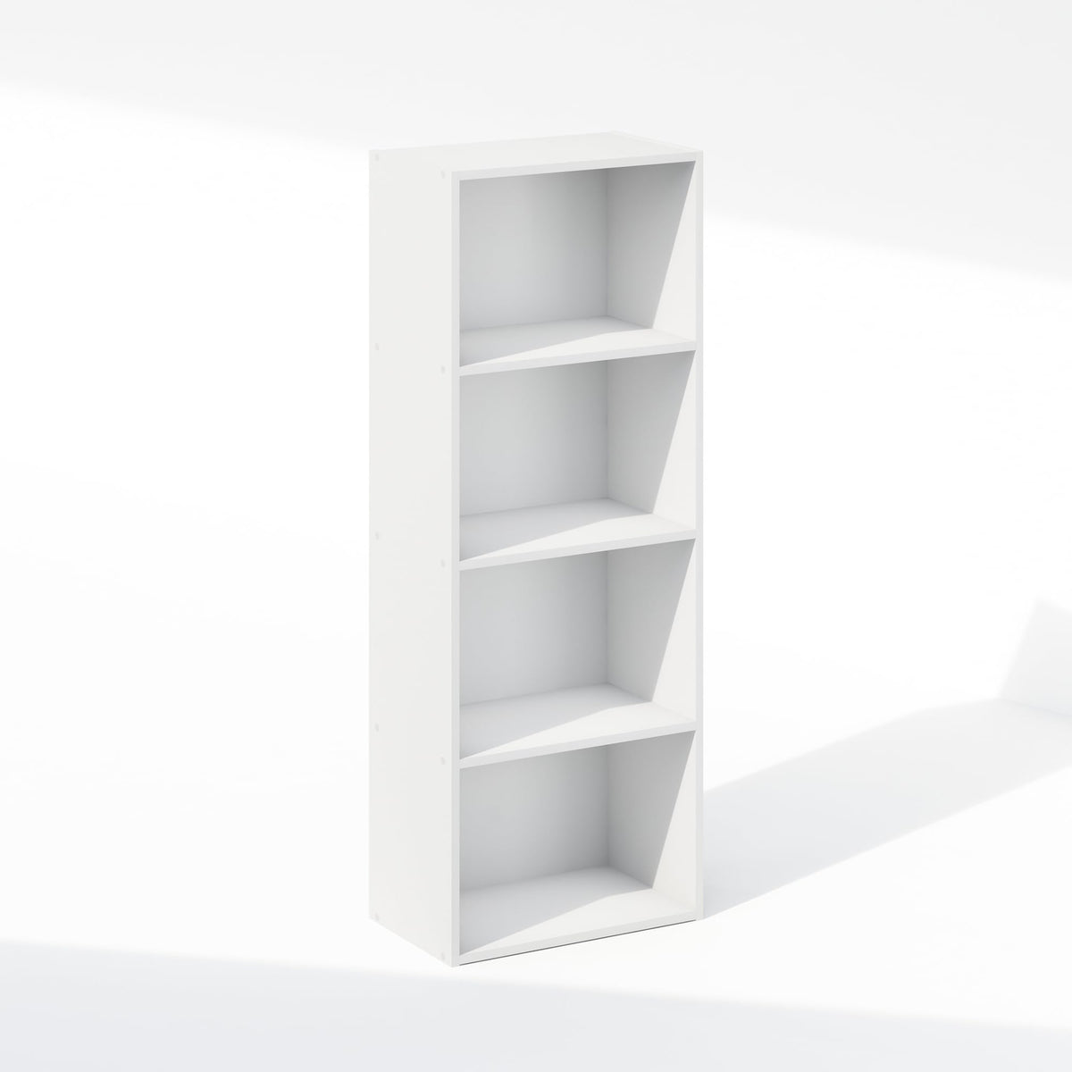 Furinno REED Closet Organizers and Storage, 4-Tier Closet Organizer, Open Shelf Closet Storage, for Wardrobe, Bedroom, Living Room, White