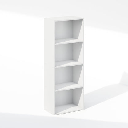 Furinno REED Closet Organizers and Storage, 4-Tier Closet Organizer, Open Shelf Closet Storage, for Wardrobe, Bedroom, Living Room, White
