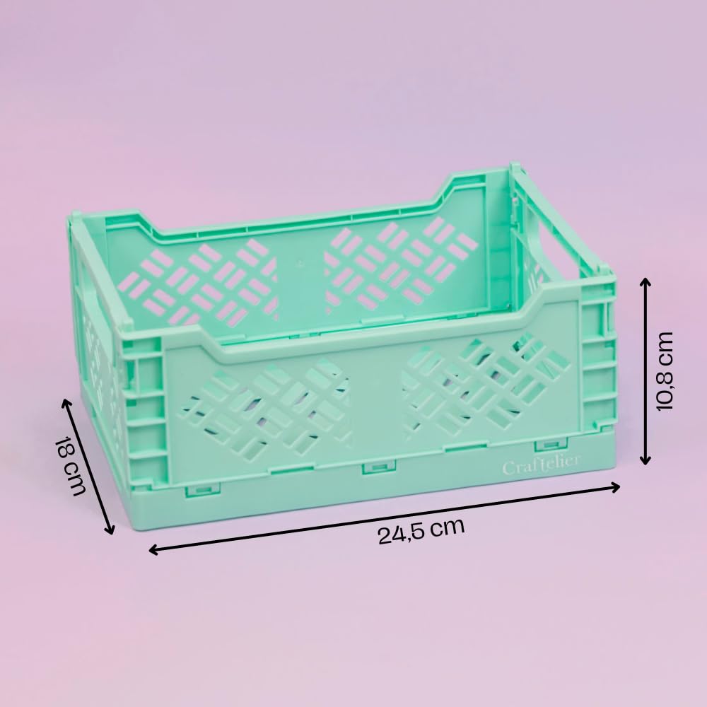 Craftelier - Box for Organizing and Storage of Craft Materials | Foldable and Stackable Design | Large - Open Box Measures 24.5 x 18 x 11 cm