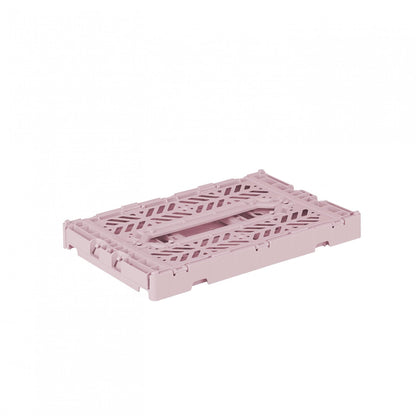 AYKASA Folding Crate, Sturdy Folding Box, Plastic, Stackable, Cherry Blossom, Mini 27 x 17 x 11 cm