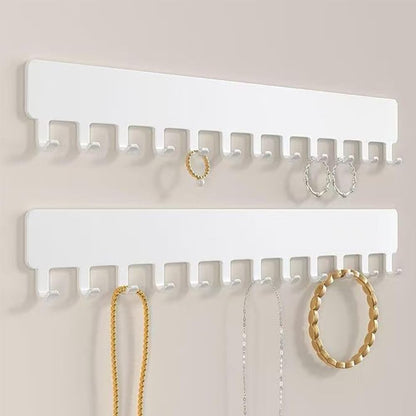 YCSHIPO Wall Necklace Organizer: Jewelry Hanging Storage Display for Necklaces - White 2 PCS