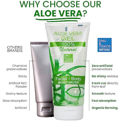 Pure Aloe Vera Gel | 100% Natural, Vegan, Cruelty-Free, Skin & Hair Care, Aftershave Gel, Moisturiser, Hair Conditioner, Sunburn Relief, 5000 ml