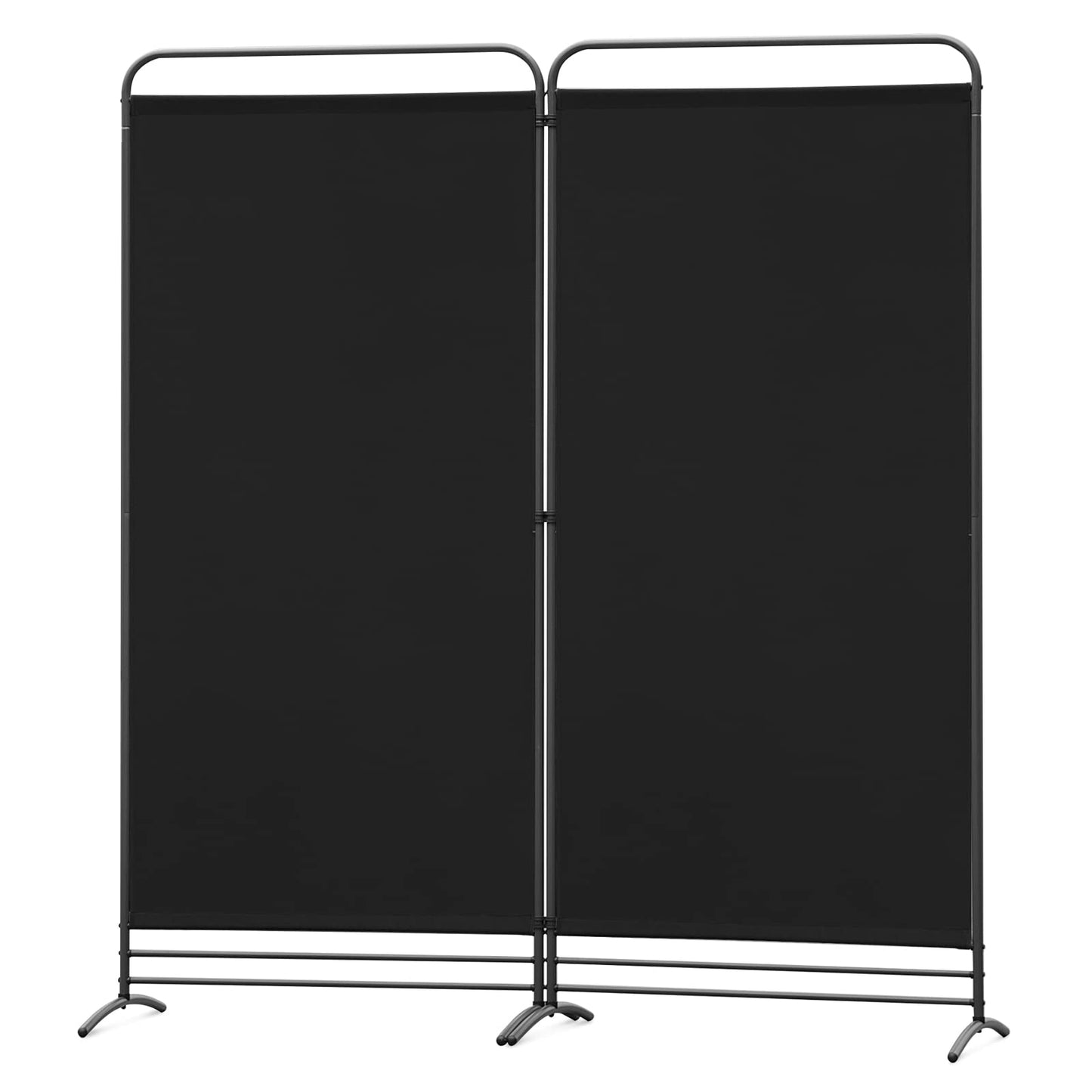 Angel Living 2 Panels Folding Room Divider, Privacy Screen Composed of Polyester Fabric and Sturdy Iron Frame