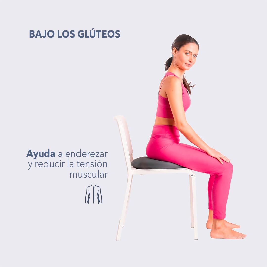 PHYSIOMAT Galette - Seat cushion - Back correction cushion - Improves posture with comfort and effectiveness - 36x37x6cm