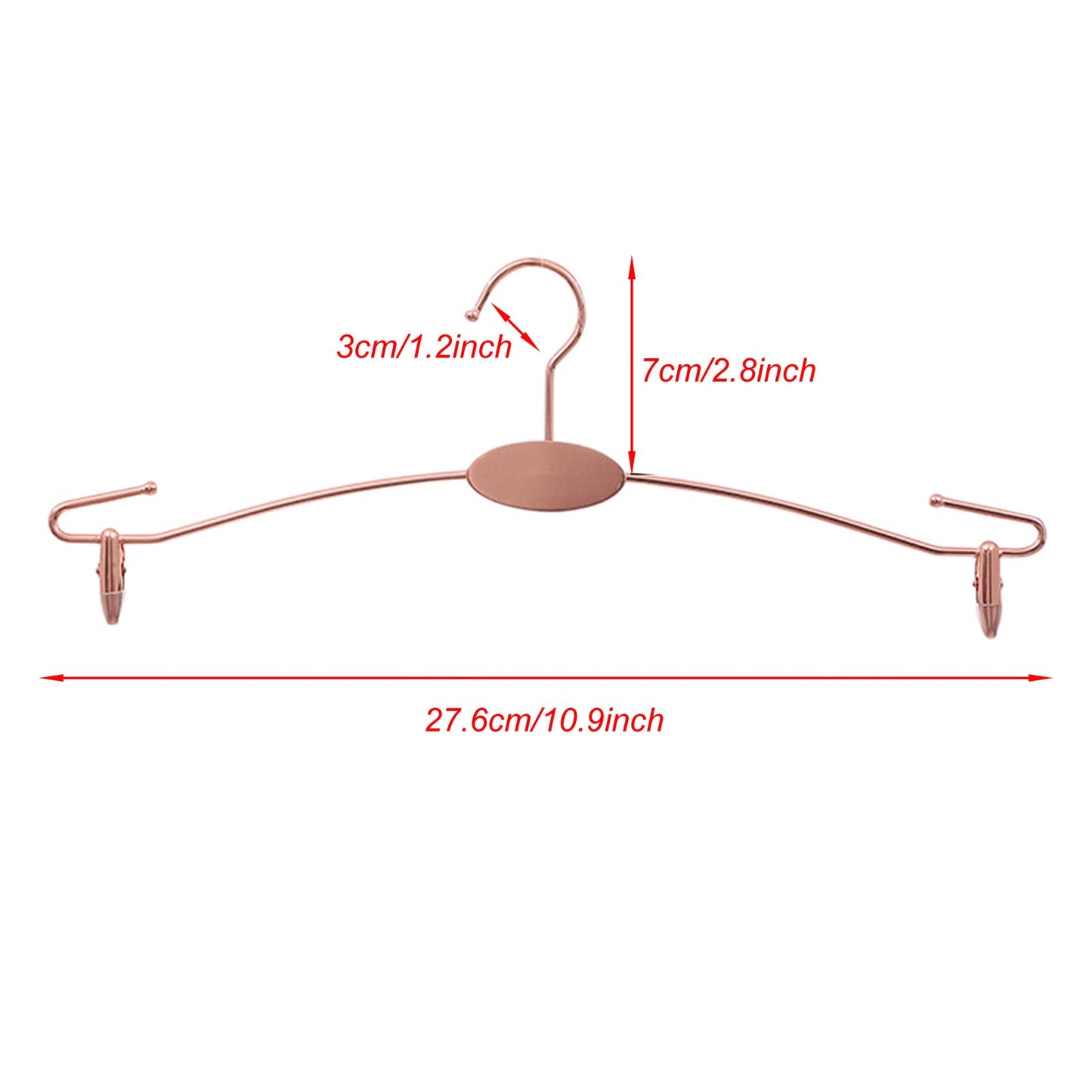 SUNTRADE Metal Underwear Bra Rack, Durable Pants Clothes Hangers with Clips,for Lingerie Shop Display, 10pcs (Rose Gold-C)