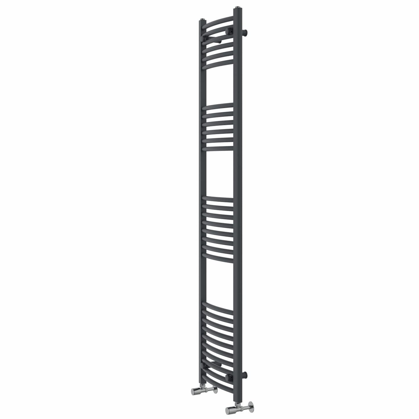 Warmehaus Curved Heated Towel Rail Anthracite Radiator 1800x400mm