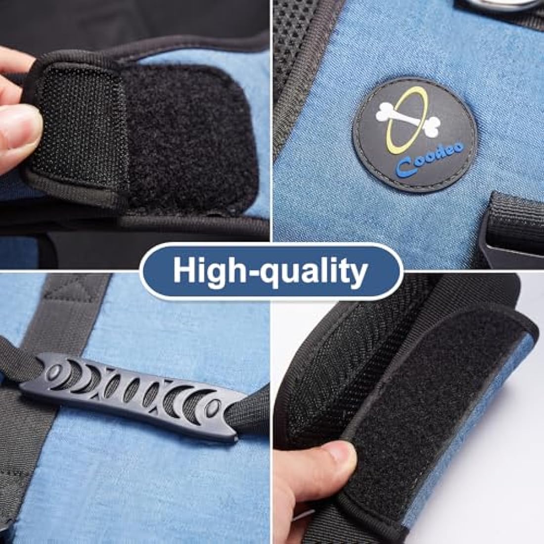 Coodeo Dog Lift Harness, Support & Recovery Sling, Pet Rehabilitation Lifts Vest Adjustable Breathable Straps for Old, Disabled, Joint Injuries, Arthritis, Paralysis Dogs Walk (Large)