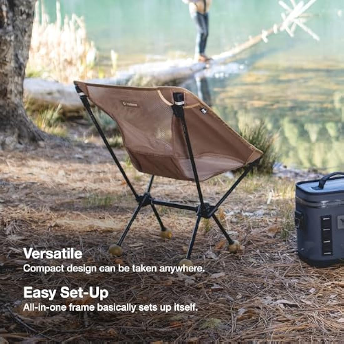 Helinox Chair One Original Lightweight Compact Collapsible Camping Chair Coyote Tan, 0.96kg Outdoor Chairs, Camping Chairs for Adult, Portable Chairs for Outside, Backpacking, Picnic, Adventures