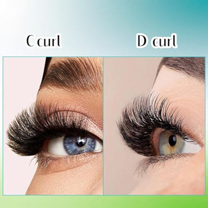 Gemerry Easy Fan Lash Extensions D curl 0.10mm 8-14mm Mixed Tray Noir Russian Volume Automatic Blooming Self Fanning Lashes Long Individual Volume 3D 4D 5D 6D 8D Lash Fan (0.10-d curl-mix 8-14mm)
