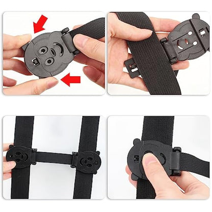 QOPAHI Anti Escape Car Seat Strap Baby Harness Chest Clip, Baby Safety Strap Prevent Kids Taking Their Arms Out of Child Car Seat/High Chairs/Strollers, Car Seat Safety Clip with 2 Dolls2 Pack