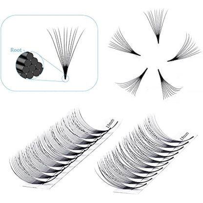 Pre Made Fan Eyelashes Extensions 10D Fans 0.07mm D Curl 8-14mm Mix Cluster Eyelash Extensions Premade Fans Volume Russian Lashes Fan Individual Lashes Gemerry Lash Extensions(0.07-10D-D curl-Mix)