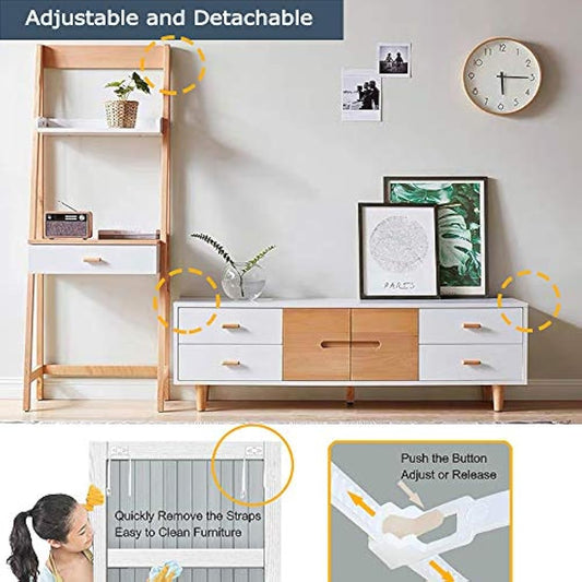 Furniture Straps (20packs), Baby Proofing Anti-Tip Furniture Anchor Straps kit, Falling Furniture Prevention Device, Safety Furniture Wall Anchors for Baby Proofing & Pet Protecting,White
