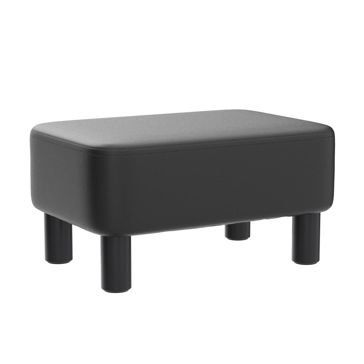 YMYNY 42CM Footstool, Small Foot Stool with Stable Wooden Legs, Modern PU Leather Footrest, Change Shoes Stool for Living Room