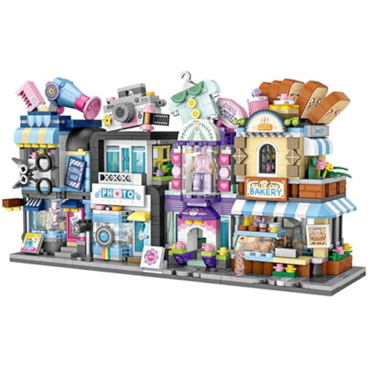 MEIEST Mini City Shop Street View Building Blocks Model Set,Creative DIY Simulation Architecture Collection Particle Construction Building Bricks Toy for Kids Adult Home Decor (Bakery)