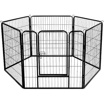BUNNY BUSINESS Heavy Duty 6 Panel Puppy Play Pen/ Rabbit Enclosure, Medium, Gunmetal Grey