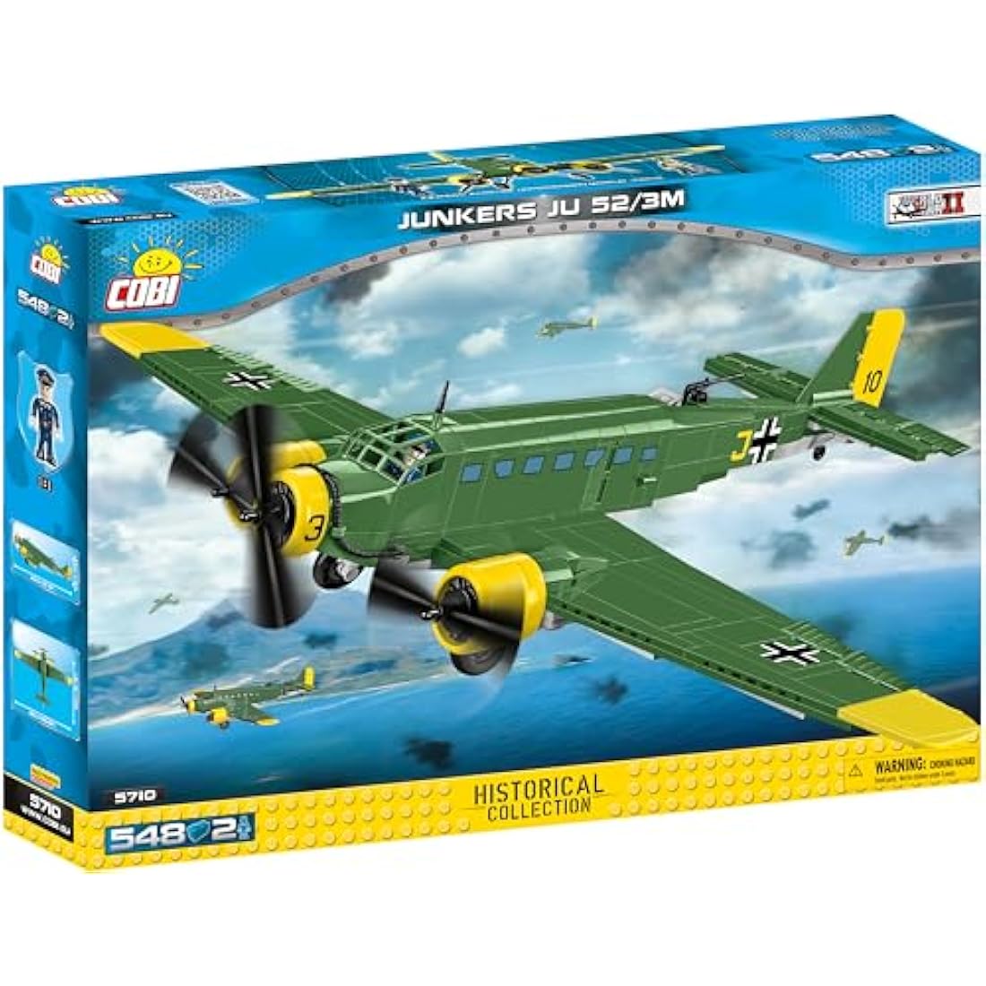 COBI 5710 Junkers JU 52/3M Building Blocks, Green,Yellow