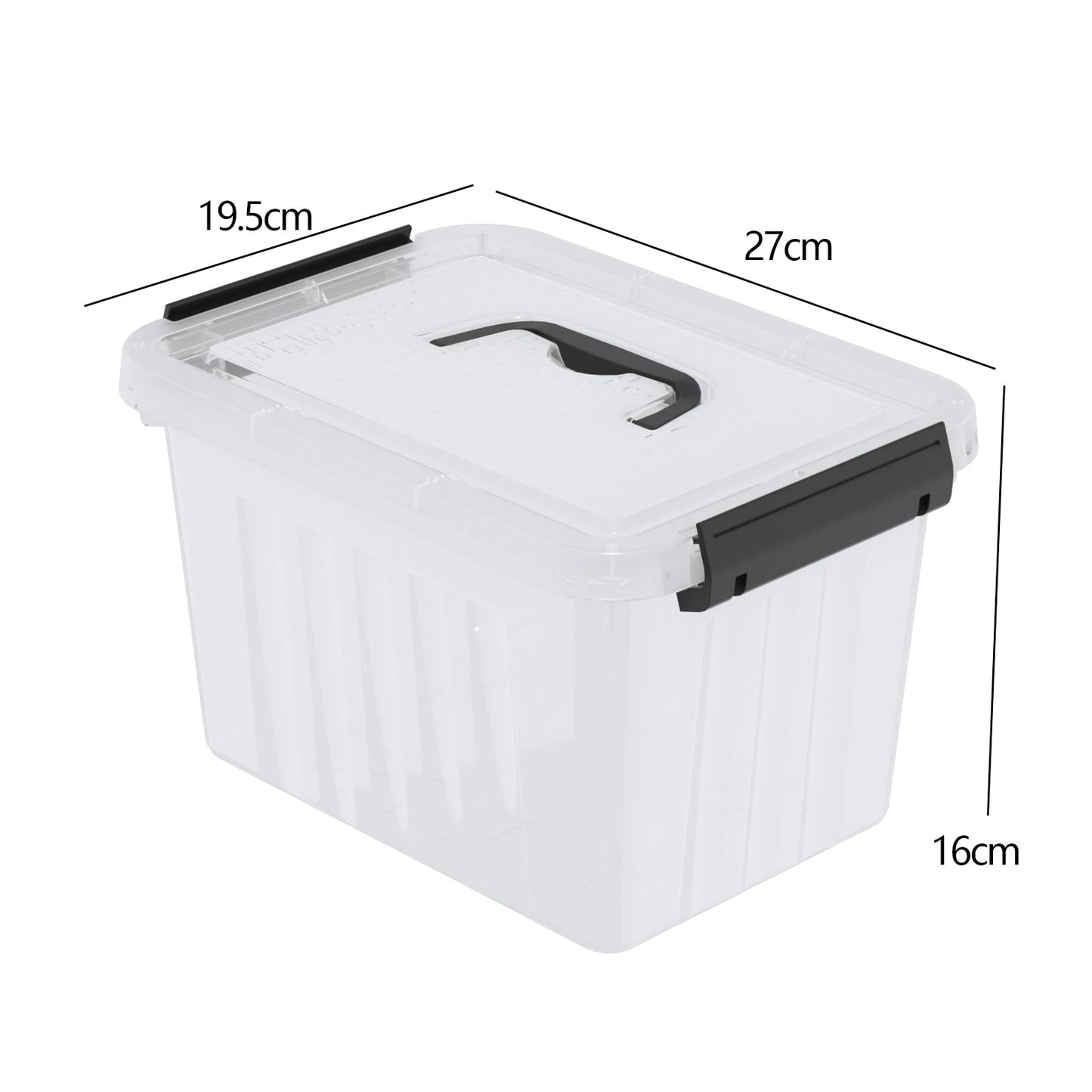 Ordate 6-Pack Clear Plastic Storage Bins with Lids, Plastic Storage Latch Box, 6 L