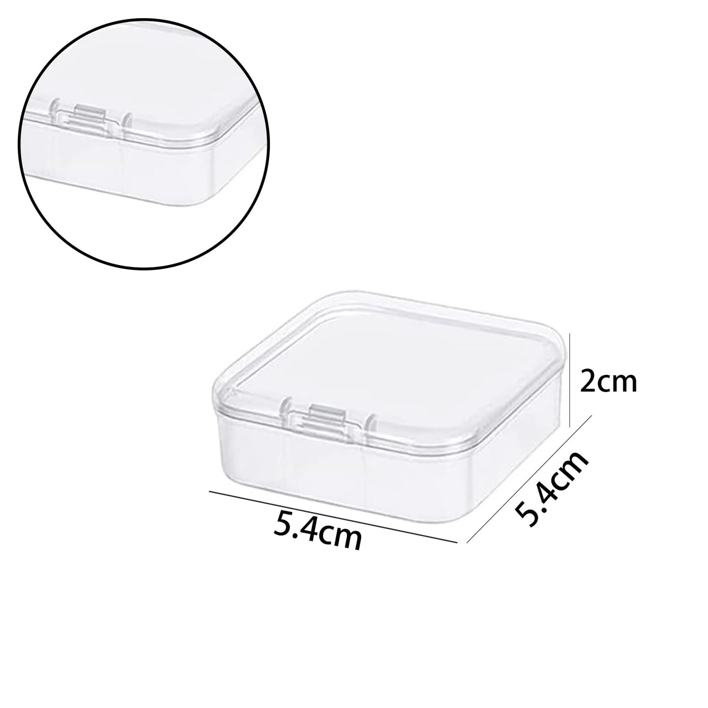 Leliafleury 7.4x7.4x2.5cm Transparent Plastic Organizer, 5Pcs Empty Mini Square Storage Containers Clear Plastic Storage Boxes with Lids for Small