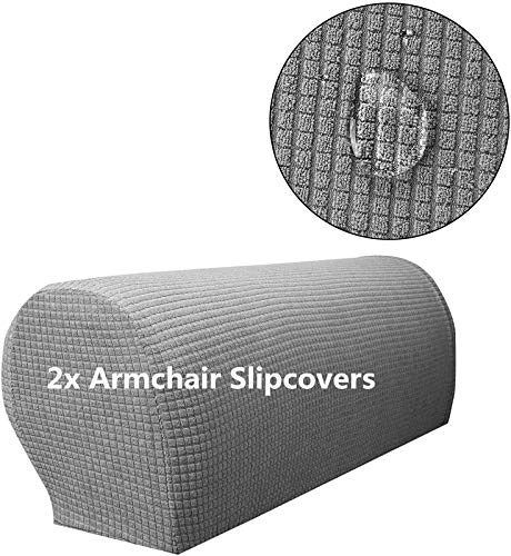 Skybook Sofa Armrest Protectors for Armchairs, Sofas, Non-Slip Armchair, 2PCS/Set Fleece Premium Armrest Covers Stretchy Chair Sofa Couch Arm