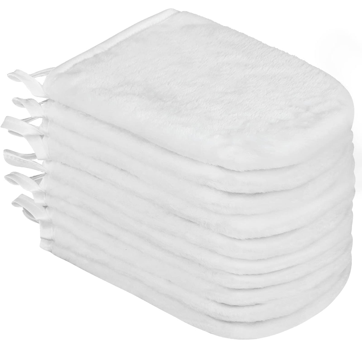 PHOGARY Pack of 10 Crystal Velvet Face Wash Mitts Set, Crystal Velvet Soft Face Mitts, Bath SPA Cloth, Reusable Makeup Remover Mitt Gloves, 15x21 cm