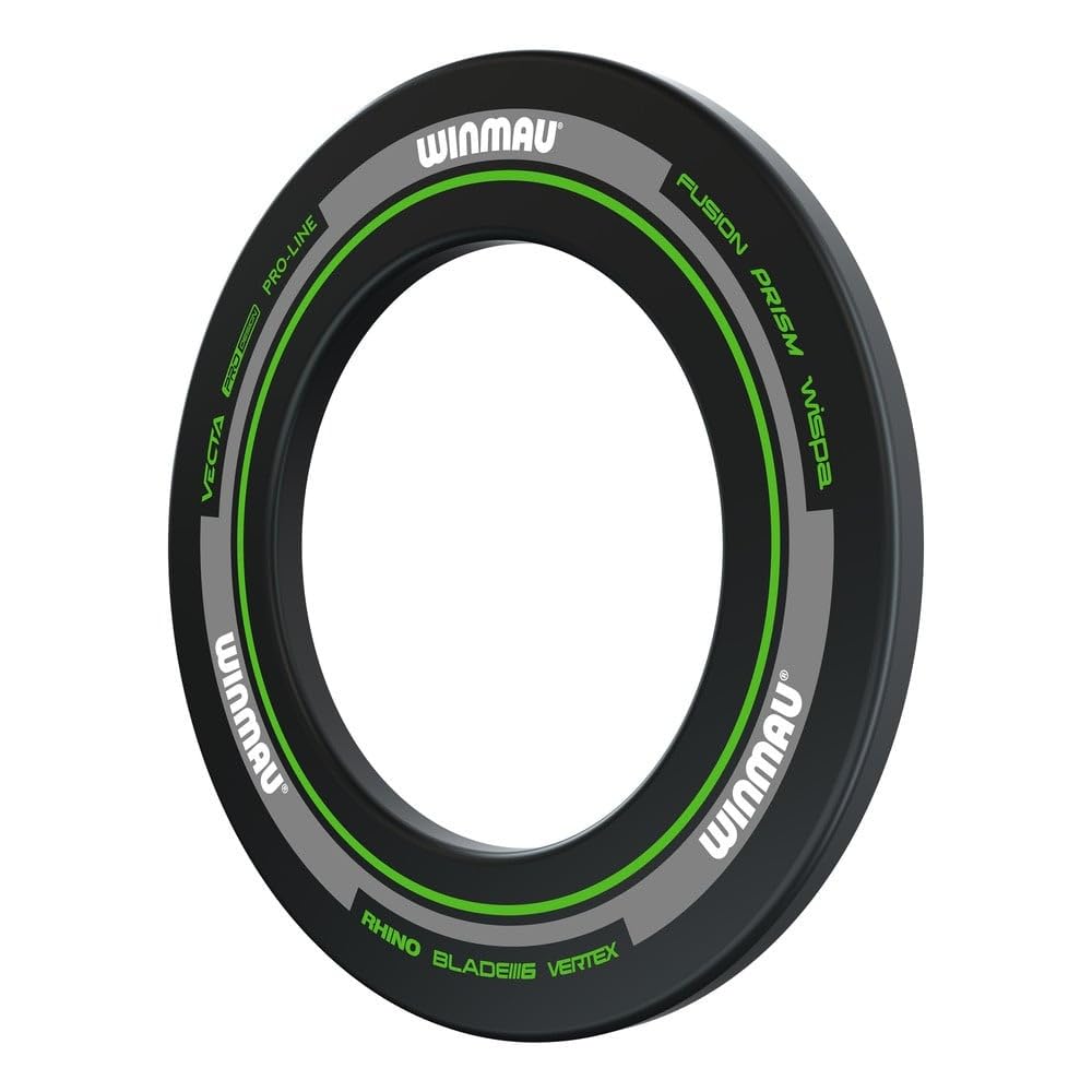 WINMAU Dart Board Surround Ring - Advance Black and Green Dartboard Surround - Backboard Wall Protector