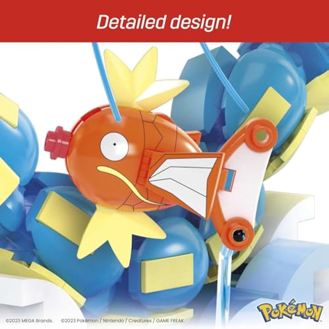 MEGA Pokémon Action Figure Building Toys Set for Kids, Magikarp Evolution Set with 411 Pieces, Buildable and Poseable Gyarados, 20 inches, HNT95
