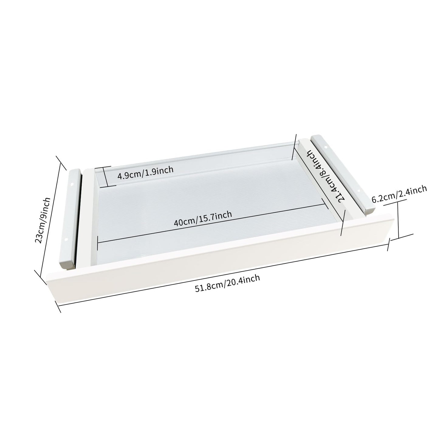 ZEEFAN Under Desk Mounted Sliding Drawer to pull out, Attachable Desk Pencil Drawer Ball-Bearing Slides (White)