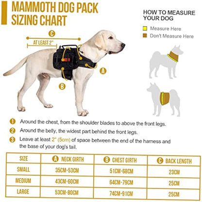 OneTigris Mammoth Dog Backpack 2.0 Version Tear Camping Hiking Dog Backpack for M/L Size Dogs (Black, M)