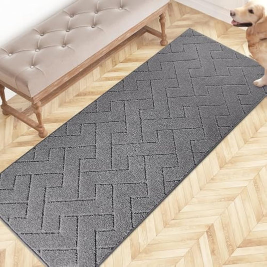 FCSDETAIL Dirt Trapper Indoor Door Mat 60 x 150 cm, Machine Washable Entrance Rug, Dog Doormat, Non-slip Inside Runner Rug for Kitchen, Hallway, Entryway
