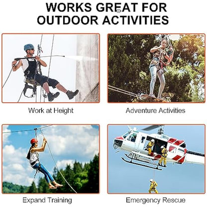 NewDoar 30KN Single/Double Pulley CE Certified Large Rescue Pulley for Diameter Max 16mm Rope Single/Double Sheave with Swing Plate for Rescue Hauling Arborist Tree Climbing