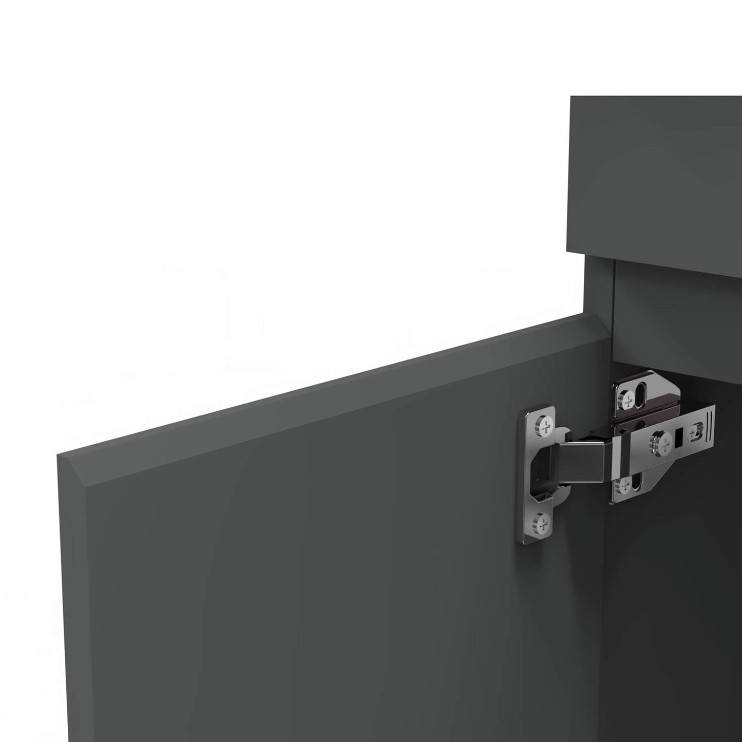 Biubiubath 500mm Vanity Unit with Basin Floor Standing Matt Grey Storage Cabinets 2 Doors