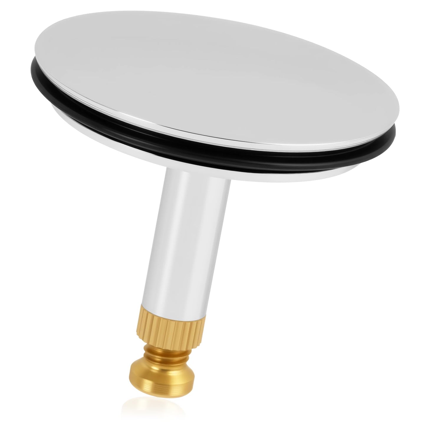 Tuwonwa Adjustable Pop-Up Bathtub & Basin Drain Plug, Copper & Rubber, 1.73 Inch (44mm), Silver