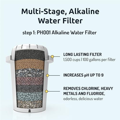 Invigorated Water PH001 3-Pack Alkaline Water Filter ? Plus PH002 UF Membrane Filter - Value Bundle - Compatible with pH Recharge pH Restore and pH