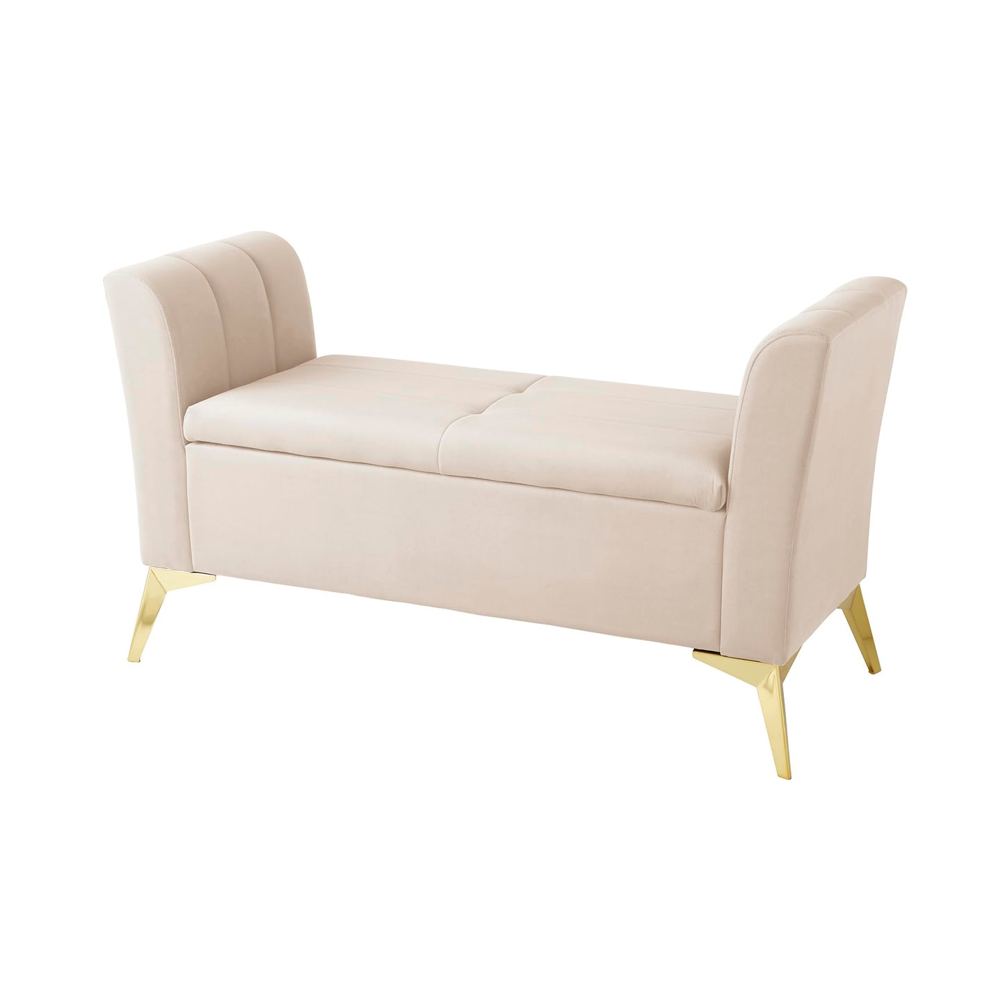 GFW Pettine Ottoman Storage Bench, Natural, H-67cm x W-121cm x D-45.5cm